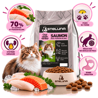 Croquettes Chat Adulte Stérilisé - Saumon et Poisson Blanc