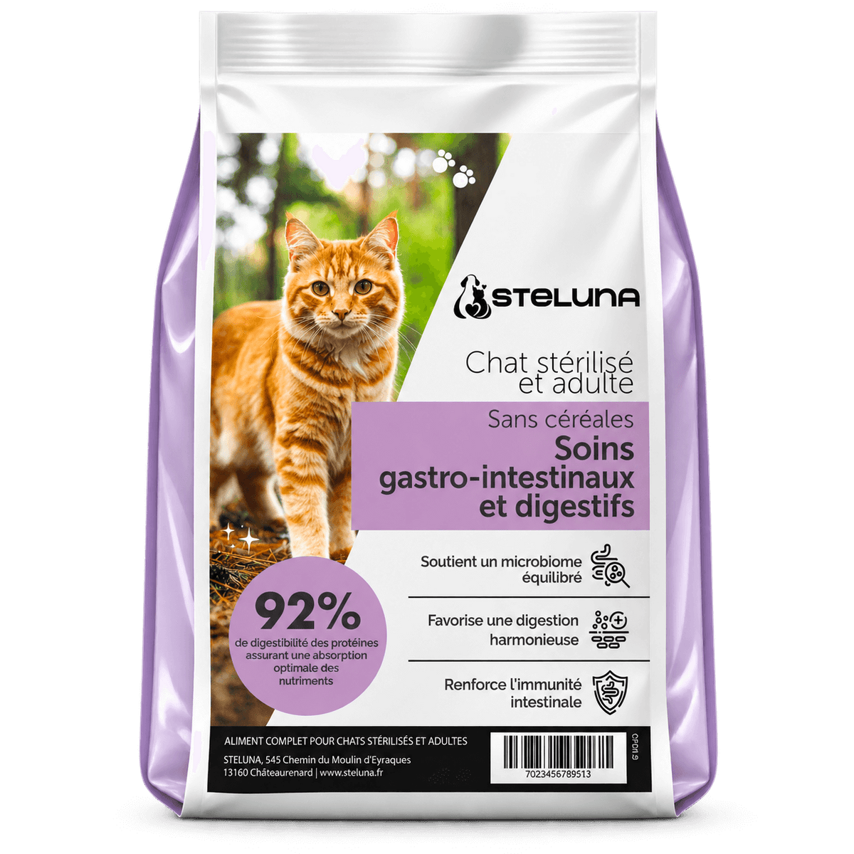Croquettes Chat Adulte Stérilisé - Soins Gastro-Intestinaux et Digestifs