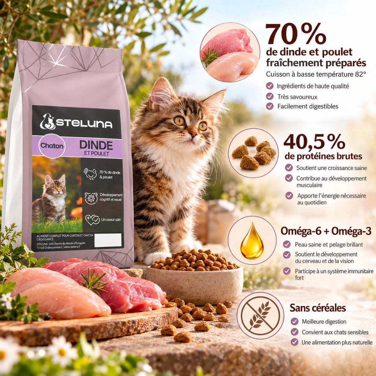 Croquettes Chatons - Dinde et Poulet